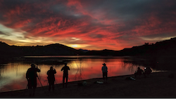 Photographers at sunset