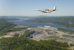 Small plane over landscape