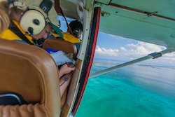 Closeup passengers in plane