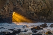 Sunbeams Through the Keyhole Arch - Pfeiffer Beach, California