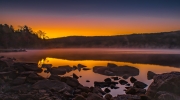 Foggy Sunrise - Eagle Lake, Acadia National Park