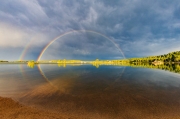 Double rainbow reflection - Dowdy Lake State Wildlife Area, Red Feather Lakes, Colorado