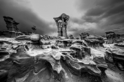 Storm clouds at Alien's Throne - Bisti Badlands