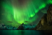Aurora Borealis - Olstind Peak, Lofoten Islands, Norway